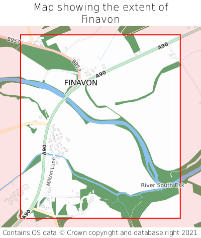 Map showing extent of Finavon as bounding box