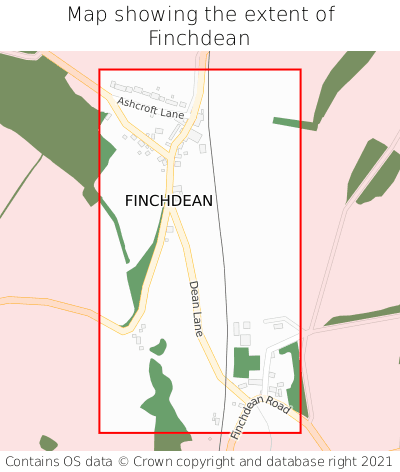 Map showing extent of Finchdean as bounding box