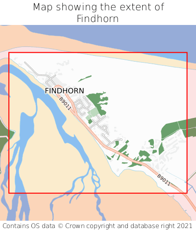 Map showing extent of Findhorn as bounding box