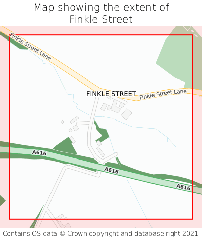 Map showing extent of Finkle Street as bounding box