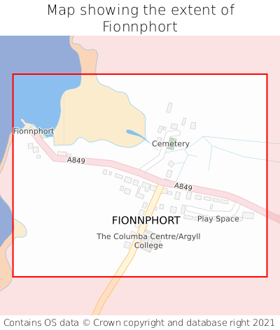 Map showing extent of Fionnphort as bounding box