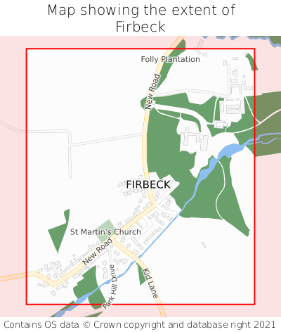 Map showing extent of Firbeck as bounding box