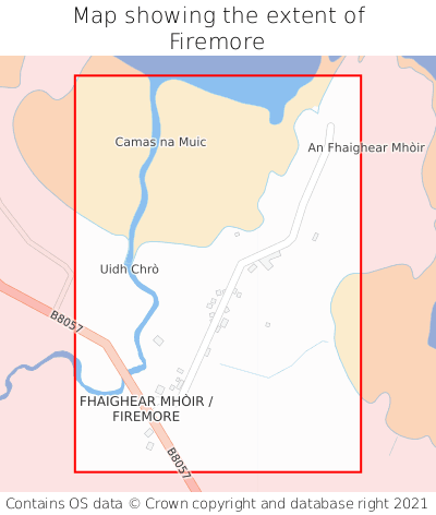 Map showing extent of Firemore as bounding box