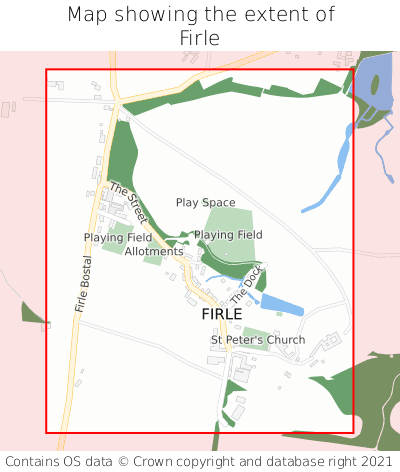 Map showing extent of Firle as bounding box