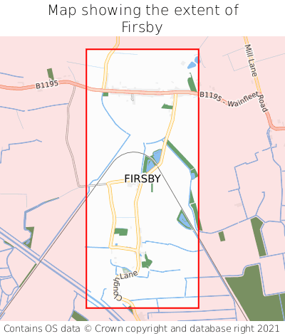 Map showing extent of Firsby as bounding box