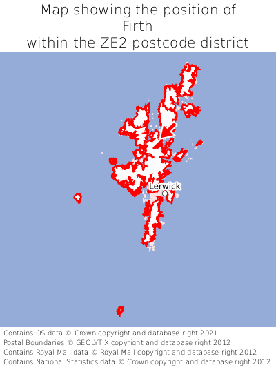 Map showing location of Firth within ZE2