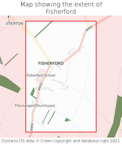 Map showing extent of Fisherford as bounding box