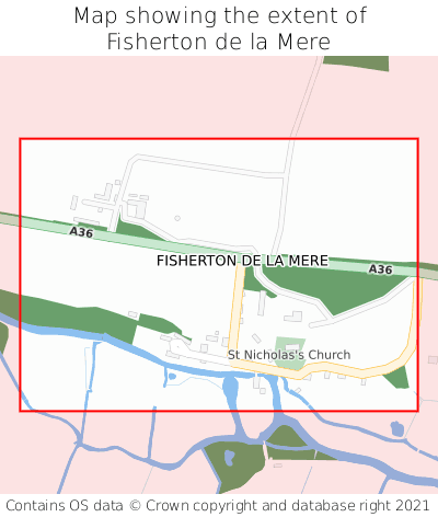 Map showing extent of Fisherton de la Mere as bounding box