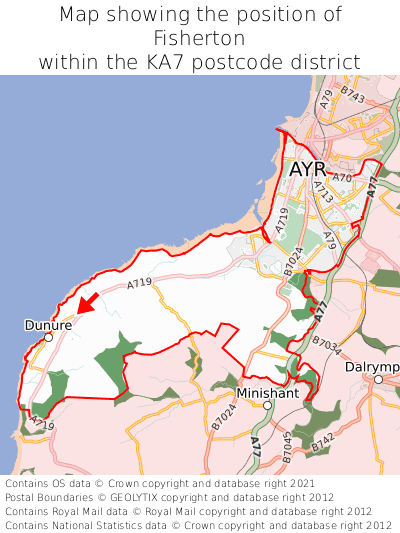 Map showing location of Fisherton within KA7