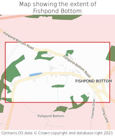 Map showing extent of Fishpond Bottom as bounding box