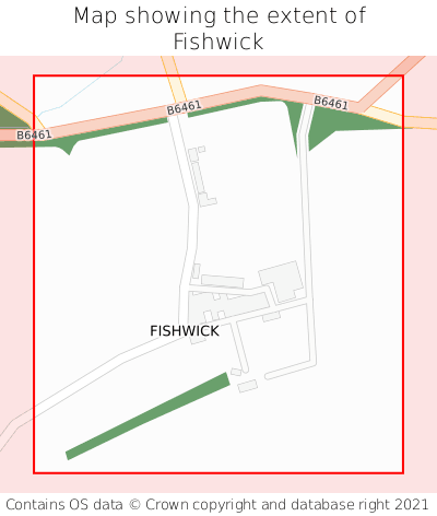 Map showing extent of Fishwick as bounding box
