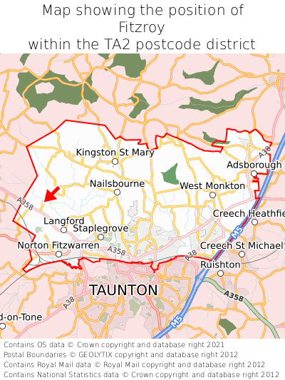 Map showing location of Fitzroy within TA2