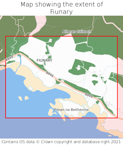 Map showing extent of Fiunary as bounding box