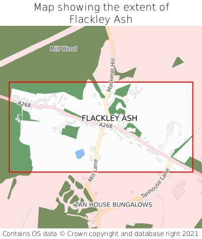 Map showing extent of Flackley Ash as bounding box