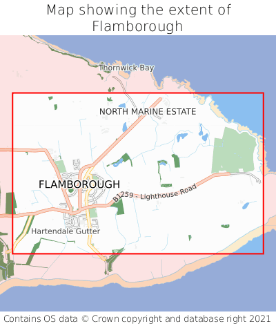 Map showing extent of Flamborough as bounding box