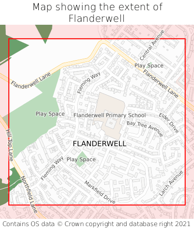 Map showing extent of Flanderwell as bounding box