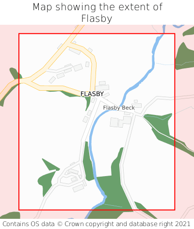 Map showing extent of Flasby as bounding box