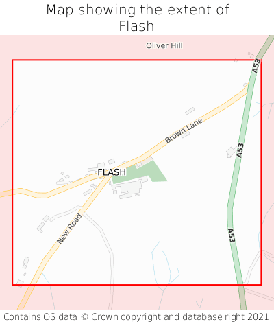 Map showing extent of Flash as bounding box