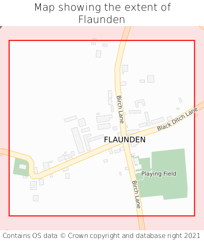 Map showing extent of Flaunden as bounding box
