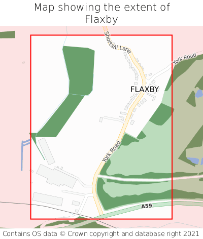 Map showing extent of Flaxby as bounding box