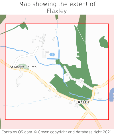 Map showing extent of Flaxley as bounding box