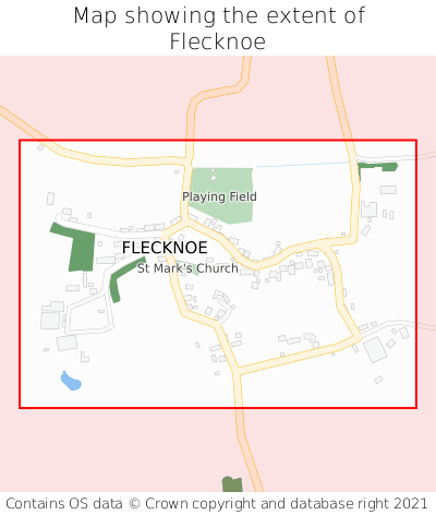 Map showing extent of Flecknoe as bounding box