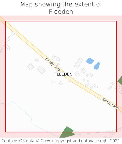 Map showing extent of Fleeden as bounding box