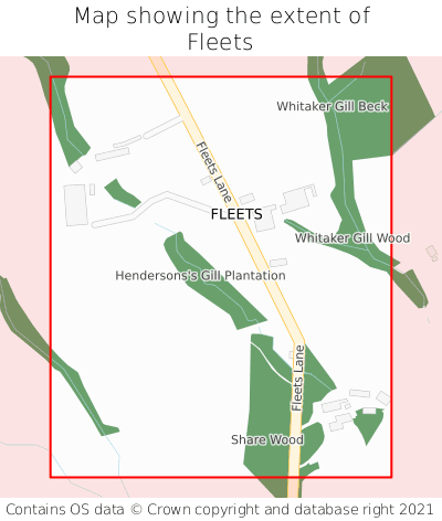 Map showing extent of Fleets as bounding box