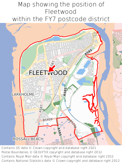 Map showing location of Fleetwood within FY7