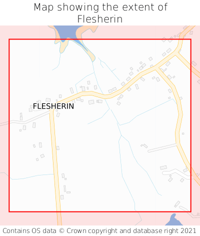 Map showing extent of Flesherin as bounding box