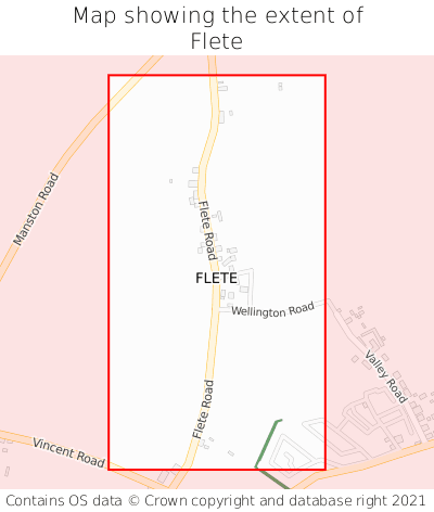 Map showing extent of Flete as bounding box