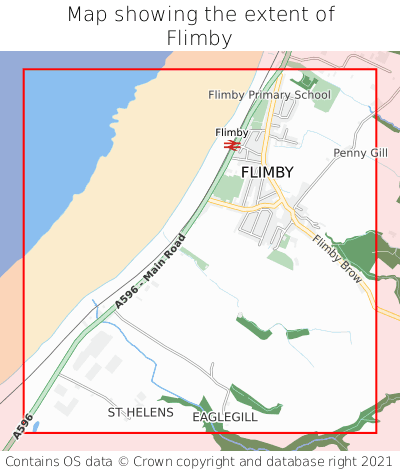 Map showing extent of Flimby as bounding box