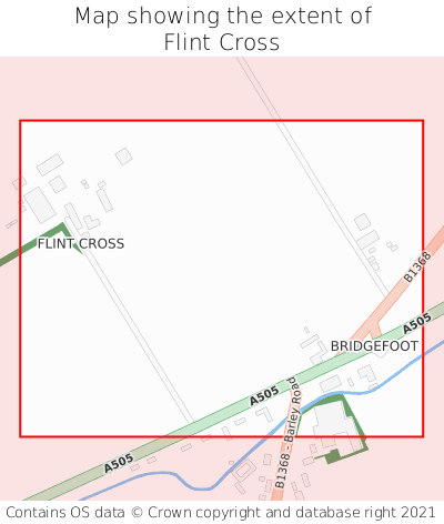 Map showing extent of Flint Cross as bounding box