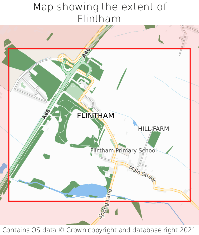 Map showing extent of Flintham as bounding box