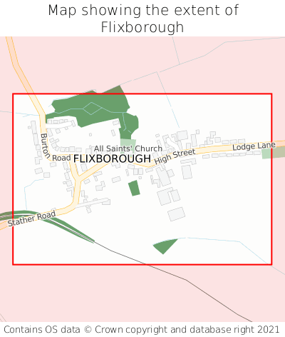 Map showing extent of Flixborough as bounding box