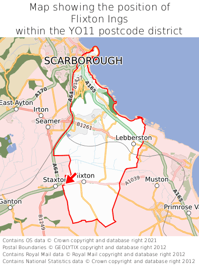 Map showing location of Flixton Ings within YO11