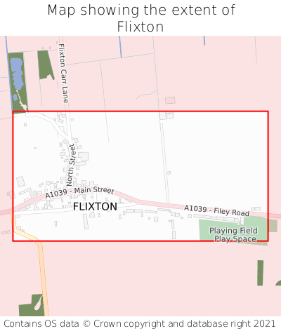 Map showing extent of Flixton as bounding box