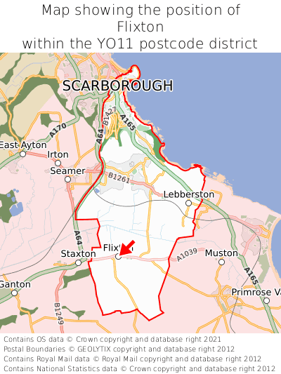 Map showing location of Flixton within YO11