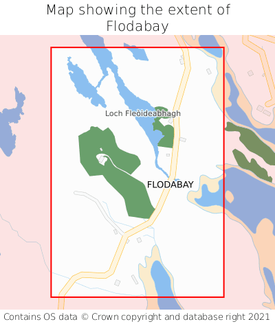 Map showing extent of Flodabay as bounding box