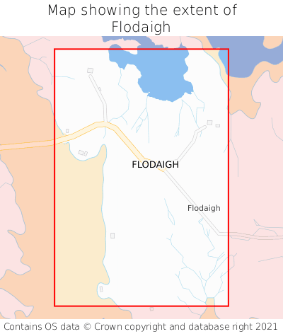 Map showing extent of Flodaigh as bounding box