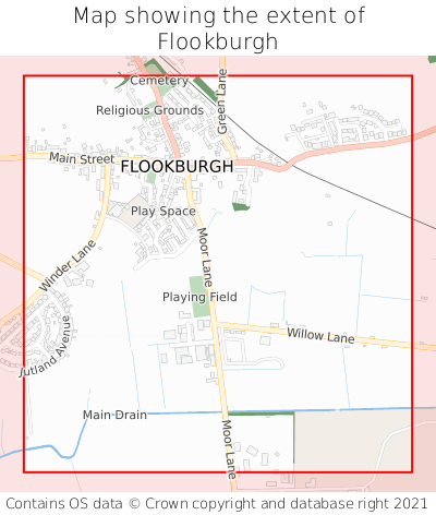 Map showing extent of Flookburgh as bounding box