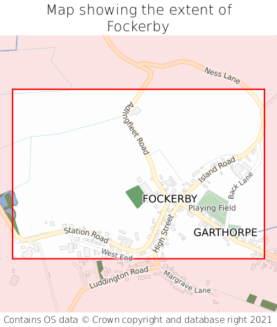 Map showing extent of Fockerby as bounding box