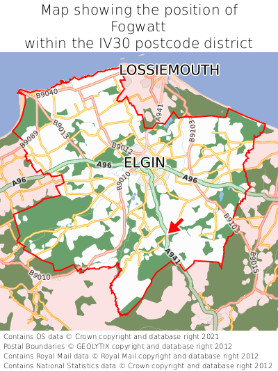 Map showing location of Fogwatt within IV30