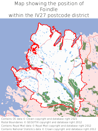 Map showing location of Foindle within IV27