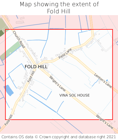 Map showing extent of Fold Hill as bounding box