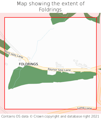 Map showing extent of Foldrings as bounding box