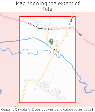 Map showing extent of Fole as bounding box