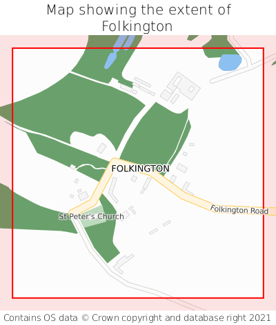 Map showing extent of Folkington as bounding box