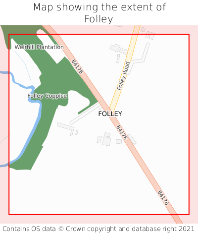 Map showing extent of Folley as bounding box
