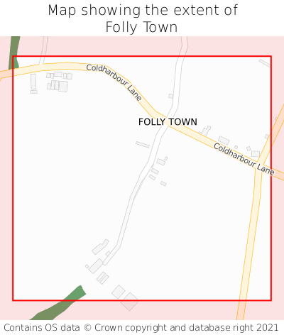Map showing extent of Folly Town as bounding box